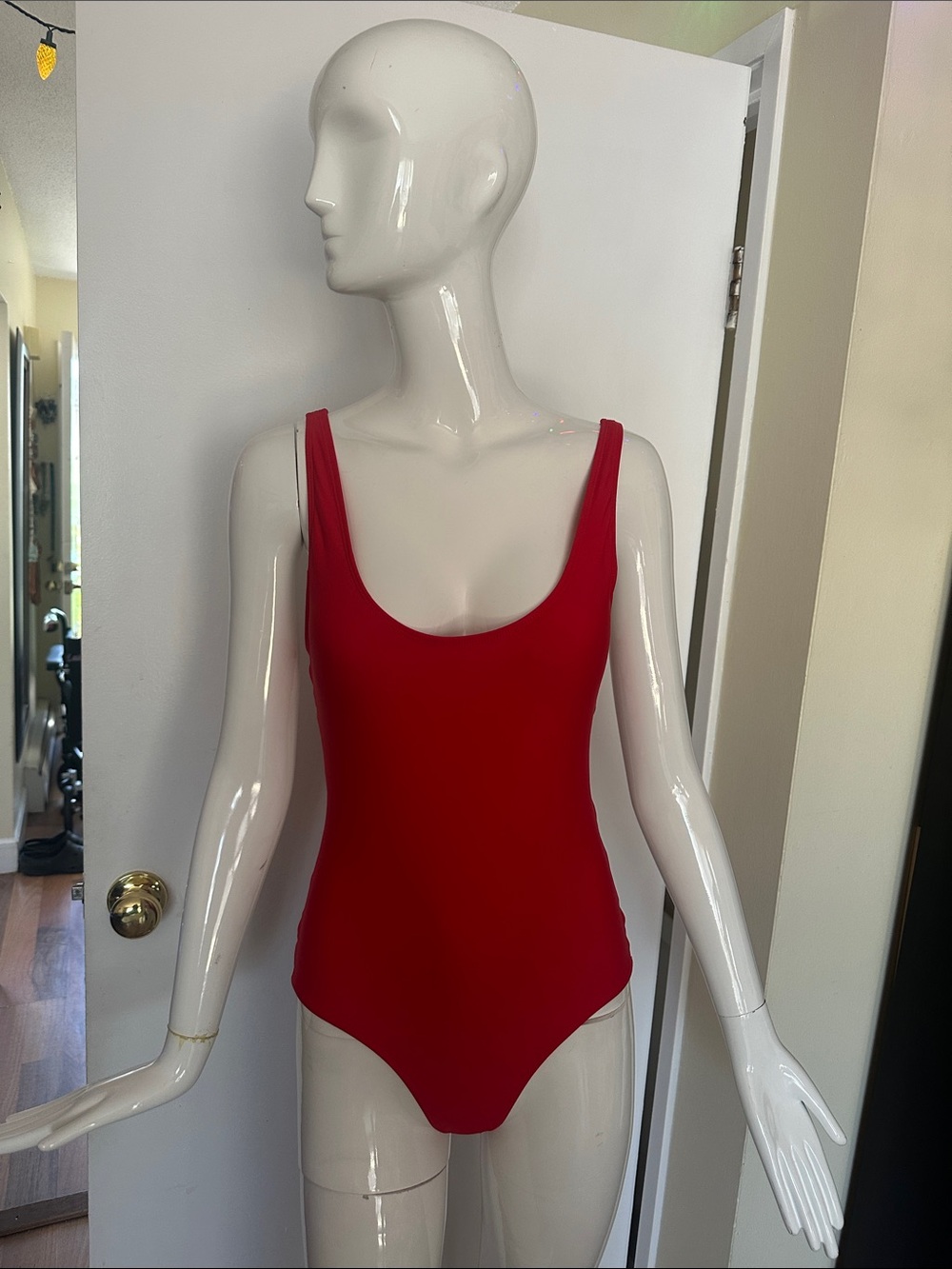 TiniBikini Red Scoop Neck One-Piece Swimsuit